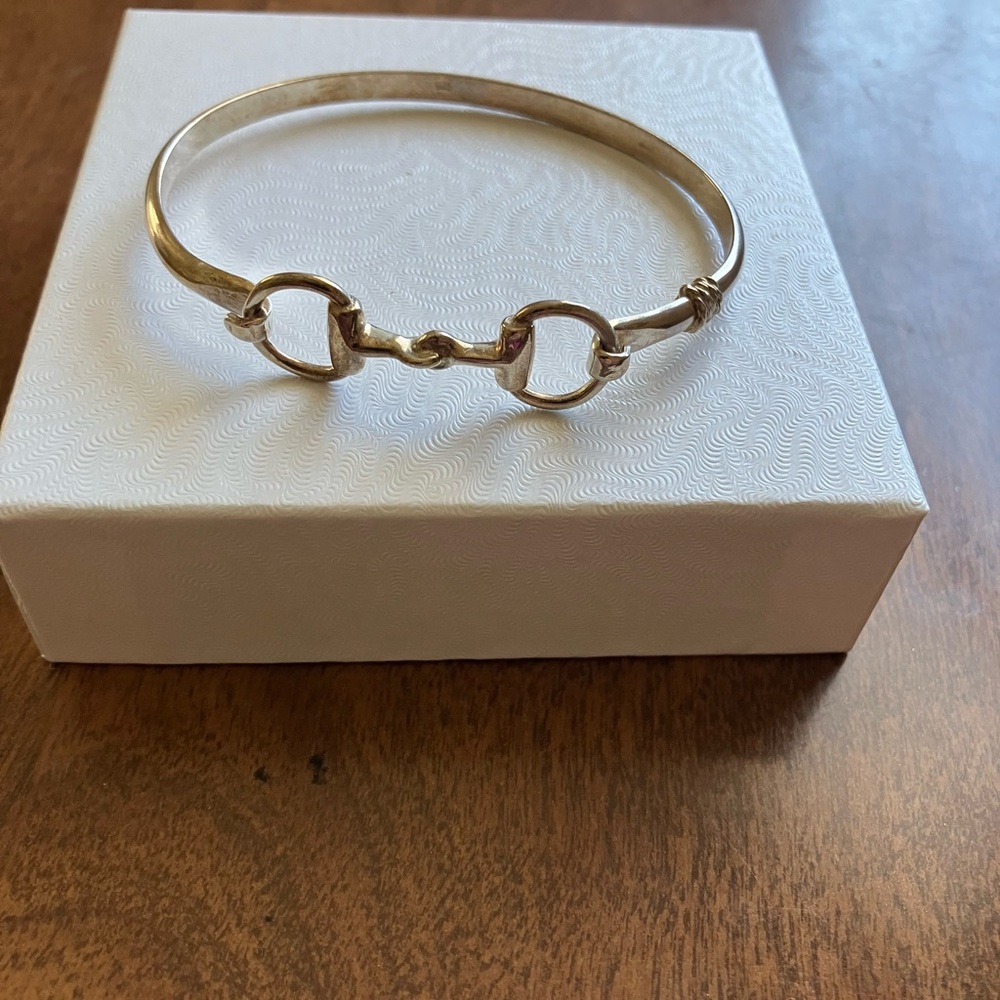 Silver Horse Bit Bangle Bracelet. Handmade on Cape Cod. Never Worn